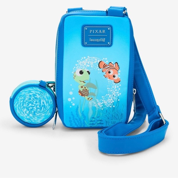 Loungefly Finding Nemo Crush Squirt Turtle Crossbody Bag & Coin Purse Set - Picture 2 of 5